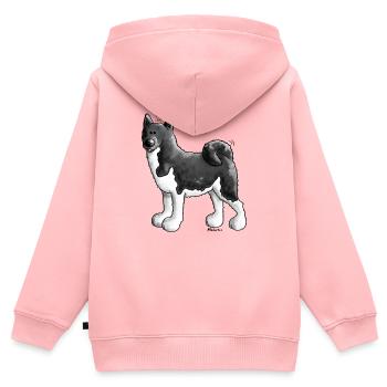 Knuffiger Akita - Hund - Kinder Premium Organic Zip Hoodie - Rosa - Hinten - AI Model Kid Female (0cm)