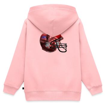 Football Helm - Kinder Premium Organic Zip Hoodie - Rosa - Hinten - AI Model Kid Female (0cm)