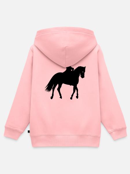 Ponyreiten - Premium børne zip-hættetrøje økologisk - rosa