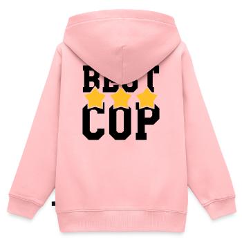 Best Cop ! - Sweat Premium à capuche zippé enfant bio - rose - Dos - AI Model Kid Female (0cm)