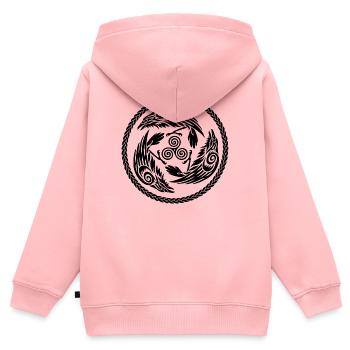 Morrigan - Kinder Premium Organic Zip Hoodie - Rosa - Hinten - AI Model Kid Female (0cm)