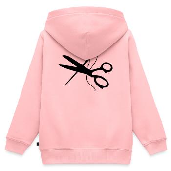 ciseaux - Sweat Premium à capuche zippé enfant bio - rose - Dos - AI Model Kid Female (0cm)