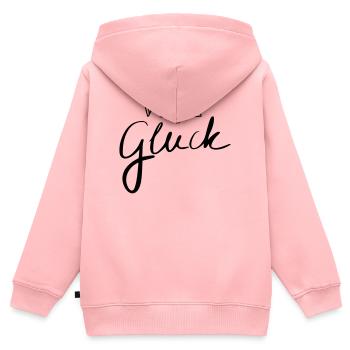 Viel Glück - Kinder Premium Organic Zip Hoodie - Rosa - Hinten - AI Model Kid Female (0cm)