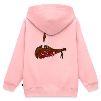 schinken speise essen koch - Kinder Premium Organic Zip Hoodie - Rosa - Hinten - AI Model Kid Female (0cm)