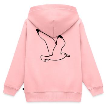 mouette - Sweat Premium à capuche zippé enfant bio - rose - Dos - AI Model Kid Female (0cm)