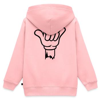 geste hand shaka - Kinder Premium Organic Zip Hoodie - Rosa - Hinten - AI Model Kid Female (0cm)