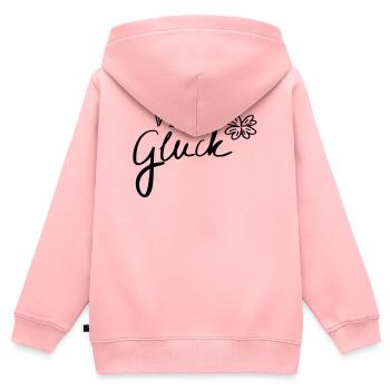 Viel Glück - Kinder Premium Organic Zip Hoodie - Rosa - Hinten - AI Model Kid Female (0cm)
