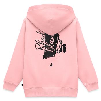 Rhode Island - Kinder Premium Organic Zip Hoodie - Rosa - Hinten - AI Model Kid Female (0cm)