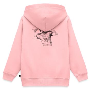 American football - Kinder Premium Organic Zip Hoodie - Rosa - Hinten - AI Model Kid Female (0cm)