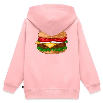 hamburger - Kids Premium Organic Zip-up Hoodie - rose - Back - AI Model Kid Female (0cm)