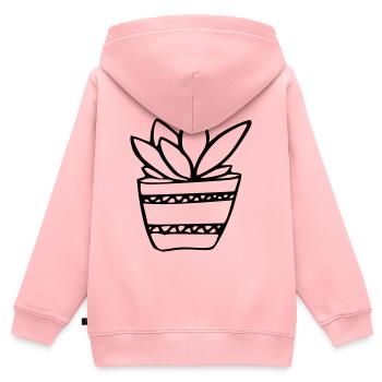 Pflanze - Kinder Premium Organic Zip Hoodie - Rosa - Hinten - AI Model Kid Female (0cm)