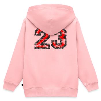 Zahl 23 (Vintage Rot) 23. Geburtstag Nr. 23 - Kinder Premium Organic Zip Hoodie - Rosa - Hinten - AI Model Kid Female (0cm)