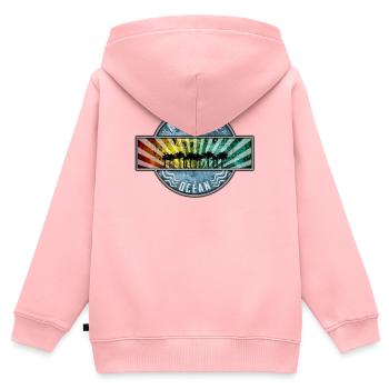 Farbige Sonnenstrahlen am Atlantik - Kinder Premium Organic Zip Hoodie - Rosa - Hinten - AI Model Kid Female (0cm)