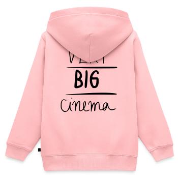 very big cinema - Sweat Premium à capuche zippé enfant bio - rose - Dos - AI Model Kid Female (0cm)