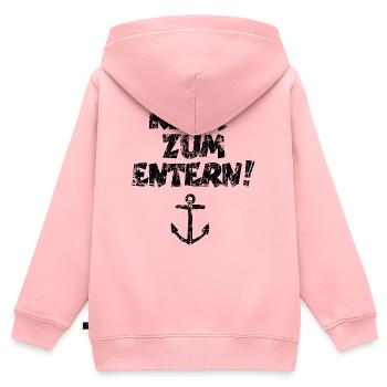 Klar zum Entern Segel Segeln (Vintage/Schwarz) - Kinder Premium Organic Zip Hoodie - Rosa - Hinten - AI Model Kid Female (0cm)