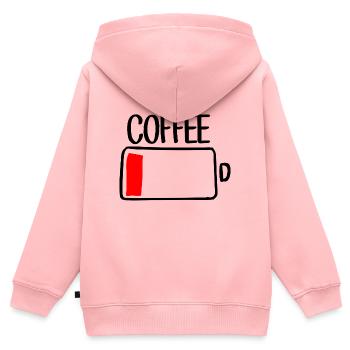 Karmesinroter Block auf schwarzer Leinwand - Kinder Premium Organic Zip Hoodie - Rosa - Hinten - AI Model Kid Female (0cm)