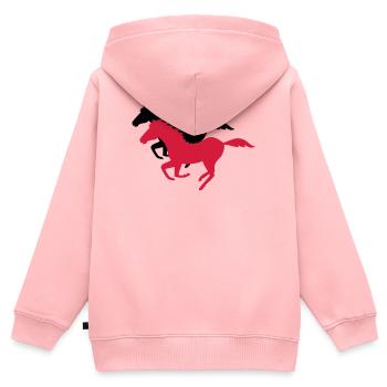 galopp pferderennen - Kinder Premium Organic Zip Hoodie - Rosa - Hinten - AI Model Kid Female (0cm)
