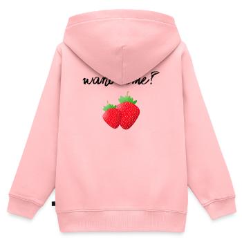 fraise - Sweat Premium à capuche zippé enfant bio - rose - Dos - AI Model Kid Female (0cm)
