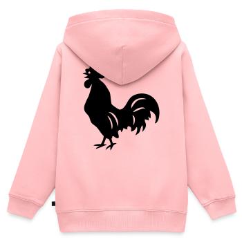 rooster - Kids Premium Organic Zip-up Hoodie - rose - Back - AI Model Kid Female (0cm)
