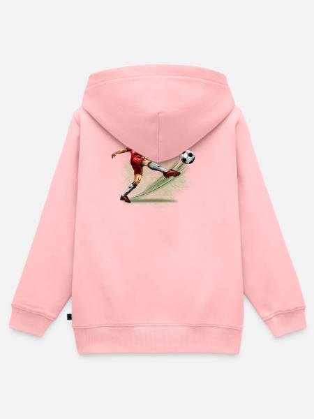 Fußballer - Kinder Premium Organic Zip Hoodie - Rosa