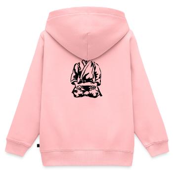 karate - Sweat Premium à capuche zippé enfant bio - rose - Dos - AI Model Kid Female (0cm)