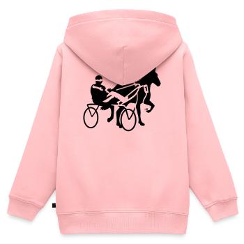 trotter - Sweat Premium à capuche zippé enfant bio - rose - Dos - AI Model Kid Female (0cm)