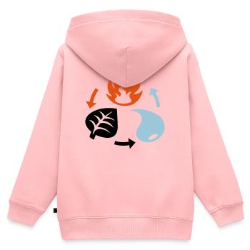 Feuer, Wasser, Pflanzenelemente - Kinder Premium Organic Zip Hoodie - Rosa - Hinten - AI Model Kid Female (0cm)