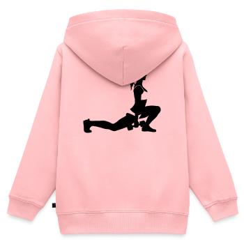 Fitness - Kinder Premium Organic Zip Hoodie - Rosa - Hinten - AI Model Kid Female (0cm)