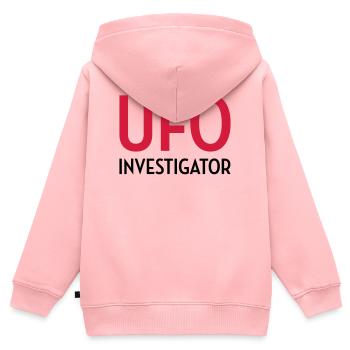 Ufo Alien Raum außerirdisches Aussenseiter - Kinder Premium Organic Zip Hoodie - Rosa - Hinten - AI Model Kid Female (0cm)