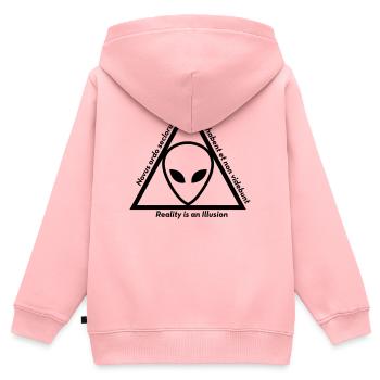 Ufo Alien Raum außerirdisches Aussenseiter - Kinder Premium Organic Zip Hoodie - Rosa - Hinten - AI Model Kid Female (0cm)