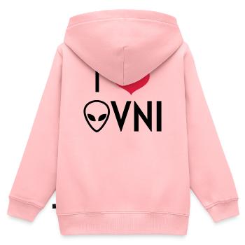 Ufo Alien Raum außerirdisches Aussenseiter - Kinder Premium Organic Zip Hoodie - Rosa - Hinten - AI Model Kid Female (0cm)