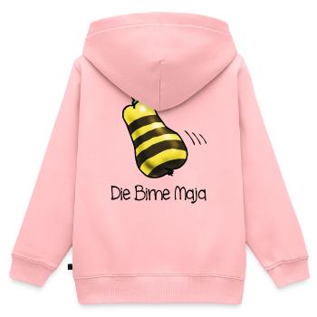 Birne Maja - Kinder Premium Organic Zip Hoodie - Rosa - Hinten - AI Model Kid Female (0cm)
