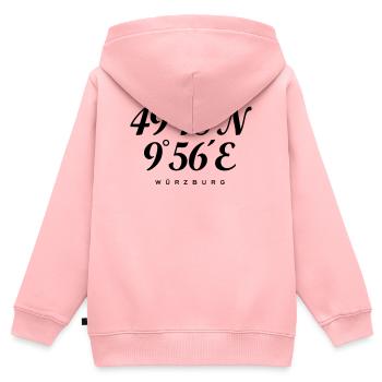 Würzburger Koordinaten Würzburg - Kinder Premium Organic Zip Hoodie - Rosa - Hinten - AI Model Kid Female (0cm)