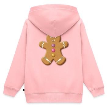 Herr Lebkuchen - Kinder Premium Organic Zip Hoodie - Rosa - Hinten - AI Model Kid Female (0cm)