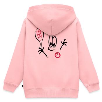 Sport, Tennis ,Tennisball, Comic - Kinder Premium Organic Zip Hoodie - Rosa - Hinten - AI Model Kid Female (0cm)