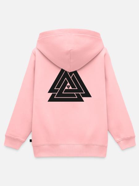 Valknut Wikinger Symbol - Kinder Premium Organic Zip Hoodie - Rosa