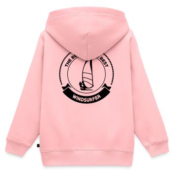 Windsurfen / Windsurfer / Windsurf / Windsurfing - Kinder Premium Organic Zip Hoodie - Rosa - Hinten - AI Model Kid Female (0cm)