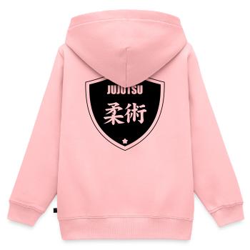 Jiu Jitsu / Jujutsu / Jiujitsu / Art Martial - Sweat Premium à capuche zippé enfant bio - rose - Dos - AI Model Kid Female (0cm)