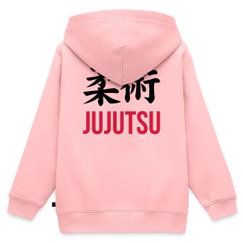 Jiu Jitsu / Jujutsu / Jiujitsu / Art Martial - Sweat Premium à capuche zippé enfant bio - rose - Dos - AI Model Kid Female (0cm)