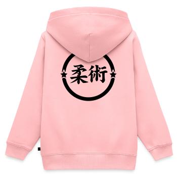 Jiu Jitsu / Jujutsu / Jiujitsu / Art Martial - Sweat Premium à capuche zippé enfant bio - rose - Dos - AI Model Kid Female (0cm)