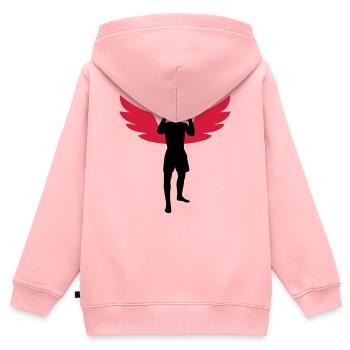 Kickboxing / Kick-Boxeur / Kick Boxing - Sweat Premium à capuche zippé enfant bio - rose - Dos - AI Model Kid Female (0cm)