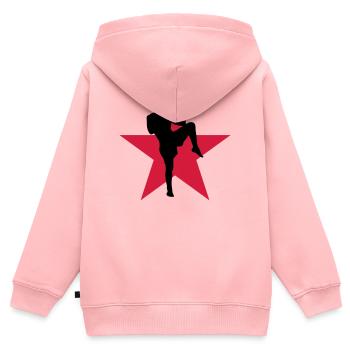 Kickboxing / Kick-Boxeur / Kick Boxing / - Sweat Premium à capuche zippé enfant bio - rose - Dos - AI Model Kid Female (0cm)
