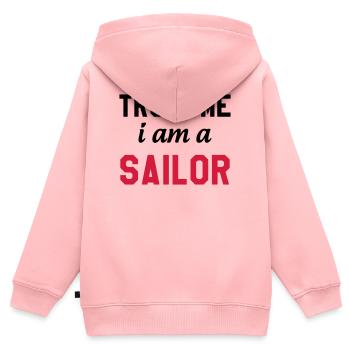 Seemann / Boot / Marine / Meer / Fischer - Kinder Premium Organic Zip Hoodie - Rosa - Hinten - AI Model Kid Female (0cm)