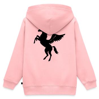 pegassus schriftsteller - Kinder Premium Organic Zip Hoodie - Rosa - Hinten - AI Model Kid Female (0cm)