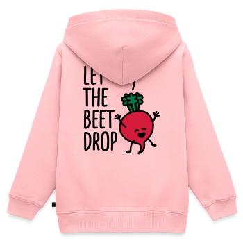Let the beet drop - Kinder Premium Organic Zip Hoodie - Rosa - Hinten - AI Model Kid Female (0cm)
