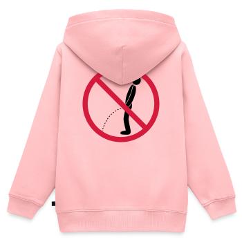 pas de pipi debout interdit bouclier pisse loo - Sweat Premium à capuche zippé enfant bio - rose - Dos - AI Model Kid Female (0cm)