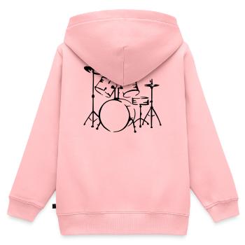 drum - Kids Premium Organic Zip-up Hoodie - rose - Back - AI Model Kid Female (0cm)