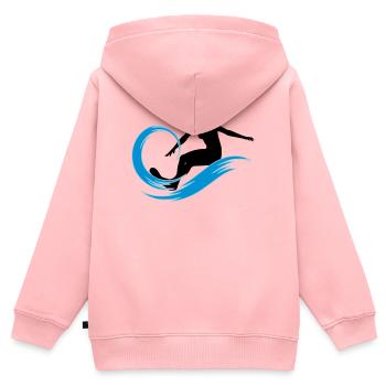 surfeuse - Sweat Premium à capuche zippé enfant bio - rose - Dos - AI Model Kid Female (0cm)