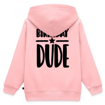 Birthday Dude - Kinder Premium Organic Zip Hoodie - Rosa - Hinten - AI Model Kid Female (0cm)
