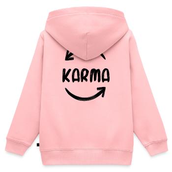 Karma renaissance bouddhisme spiritualité dire - Sweat Premium à capuche zippé enfant bio - rose - Dos - AI Model Kid Female (0cm)